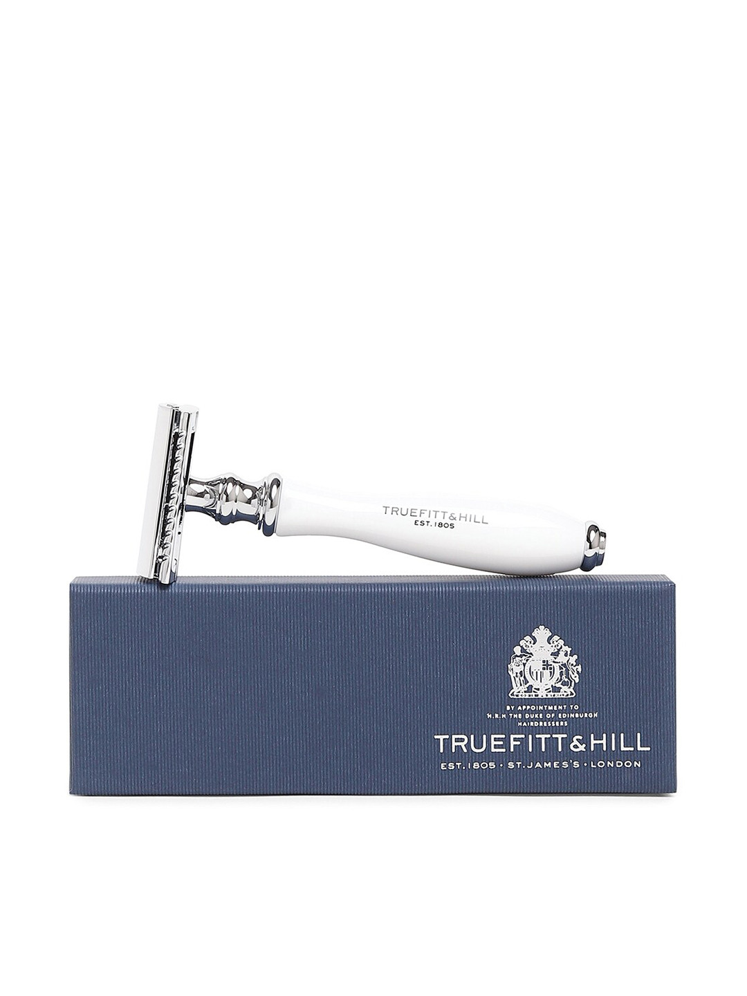 TRUEFITT & HILL Men Faux Porcelain Chrome Wellington Double Edge Safety Razor