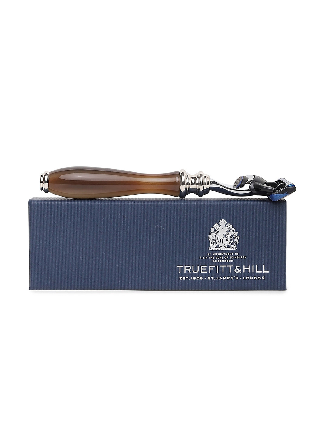 TRUEFITT & HILL Men Faux Horn Chrome Wellington Fusion Shaving Razor