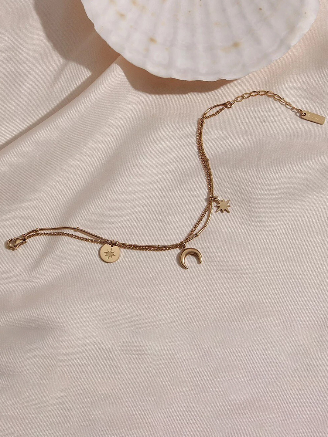 Inaya Women 18KT Gold-Plated Stainless Steel Western Style Charm Bracelet