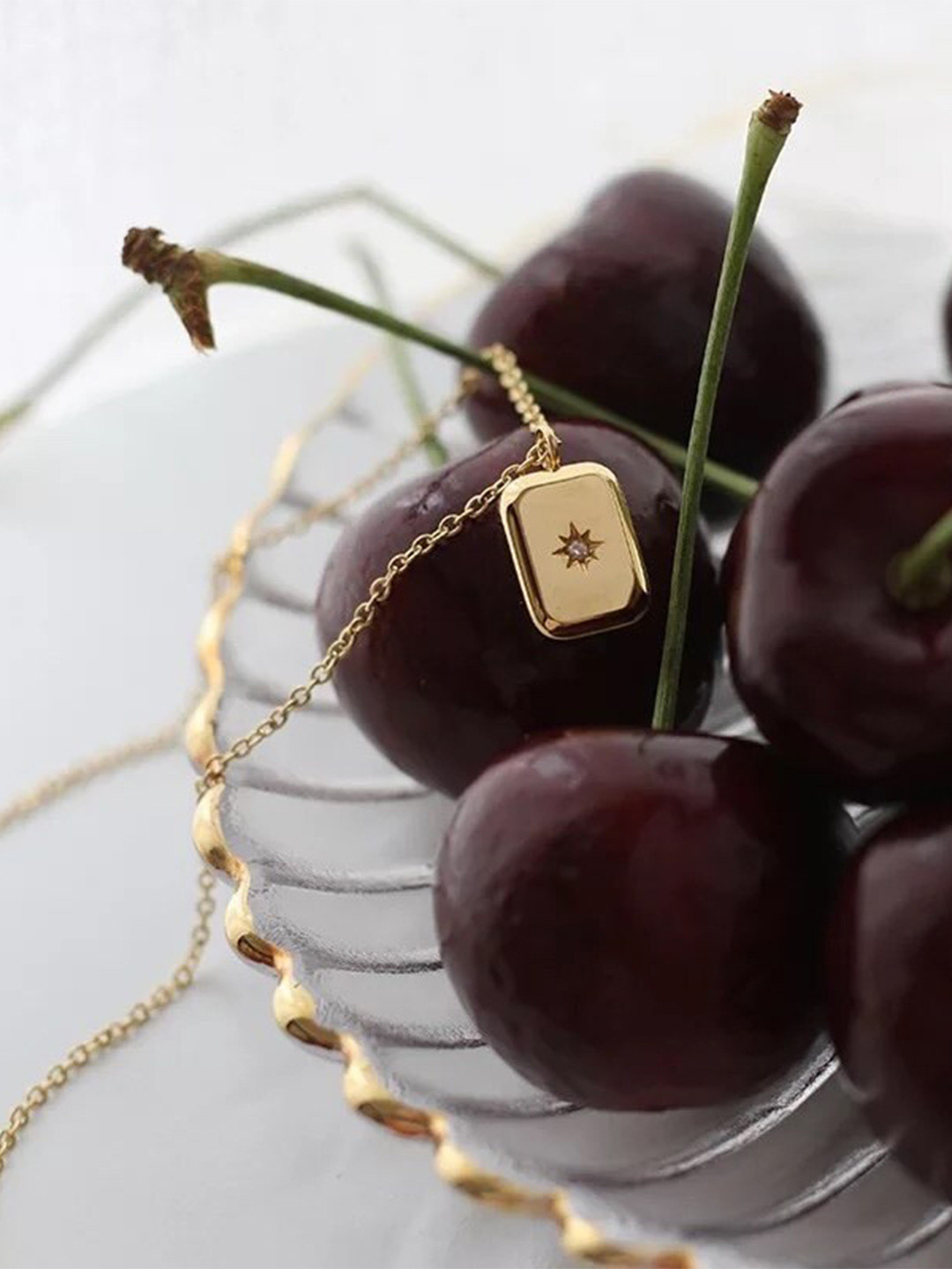 Inaya Gold-Toned & White 18KT Gold-Plated Stainless Steel  Necklace