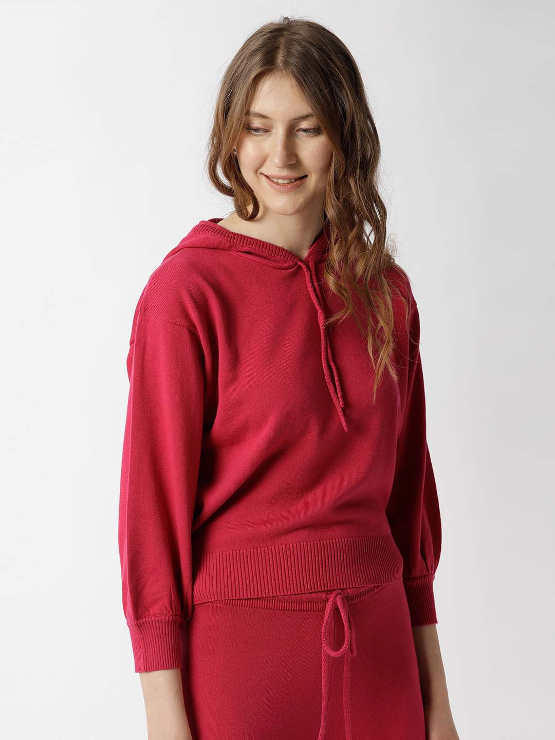 RAREISM Pink Hooded Cotton Pullover