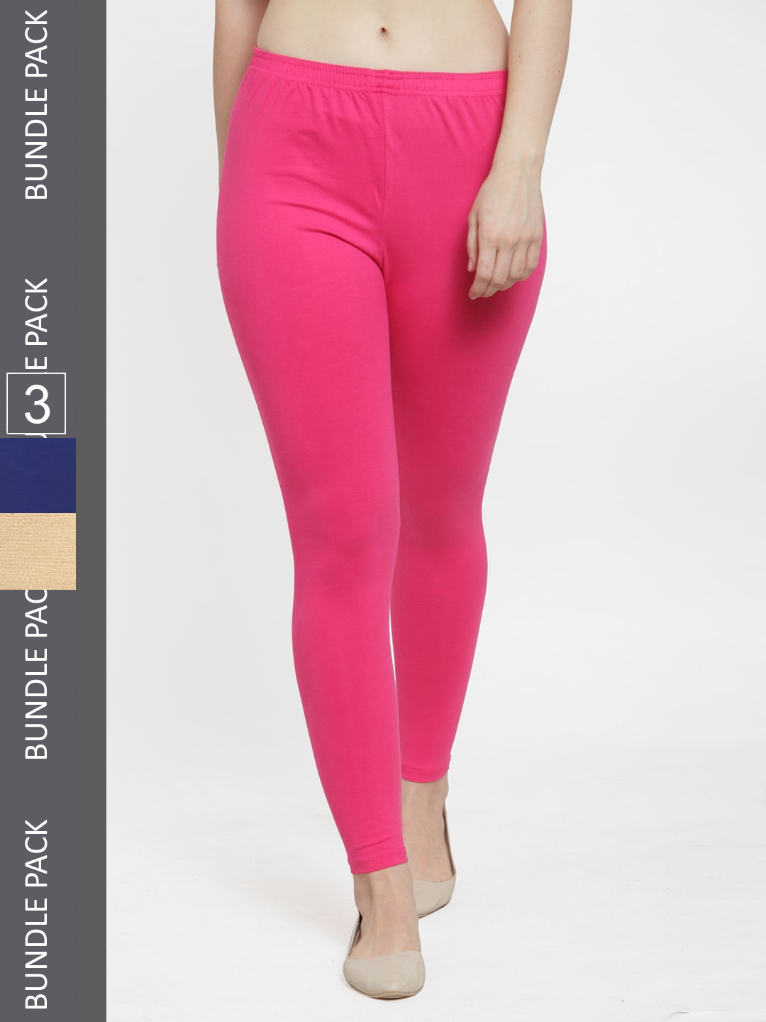 Jinfo Pack of 3 Cotton Ankle-Length Cotton Leggings