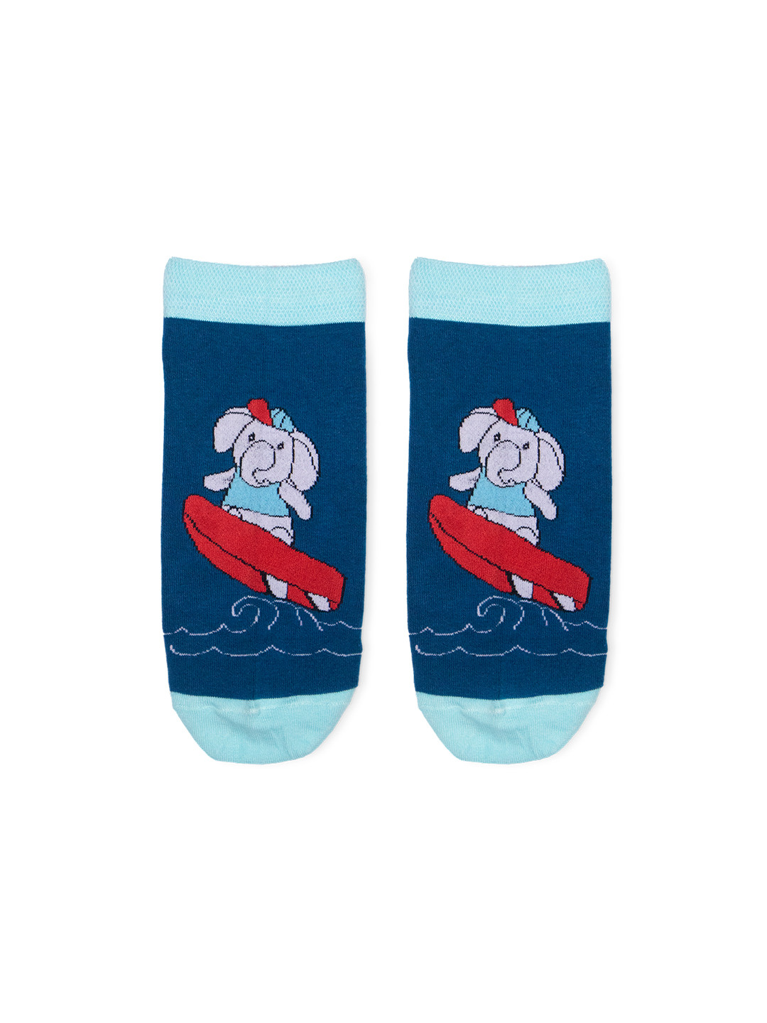 hexafun Blue Patterned Ankle Length Socks