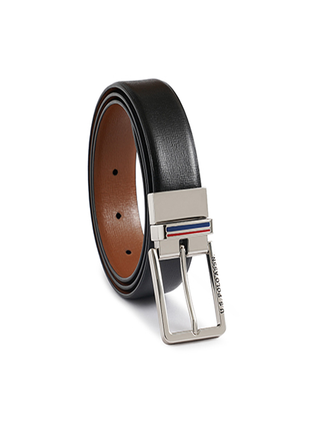 U S Polo Assn Men Brown Reversible Leather Belt