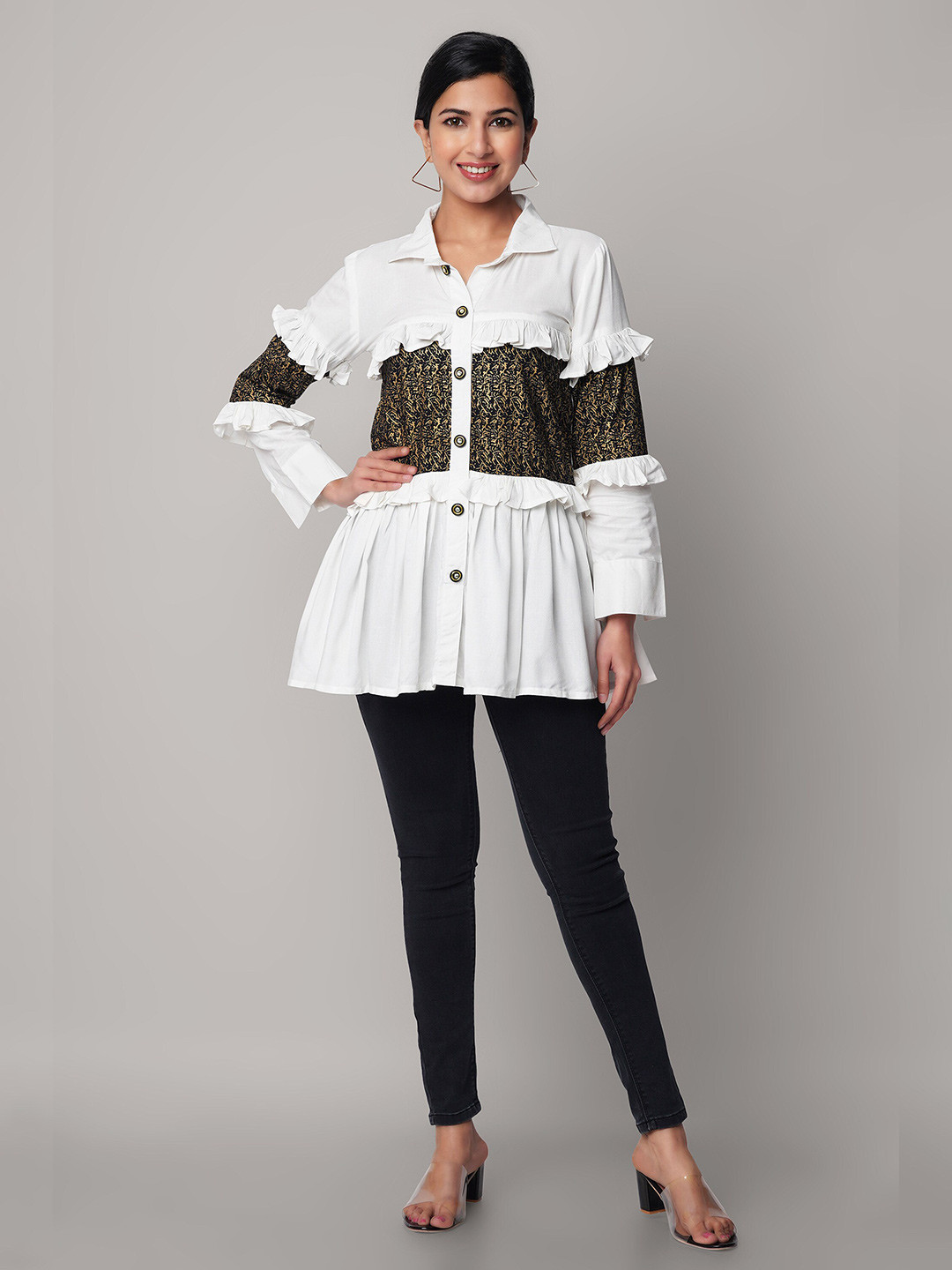 God Bless White Shirt Style Top