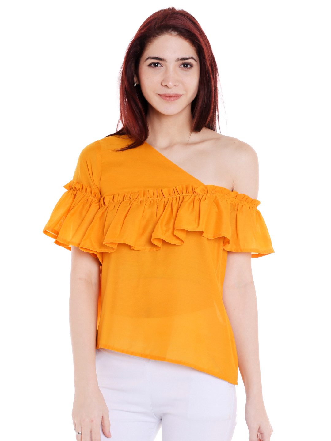 Style Quotient Women Mustard Yellow Solid Top