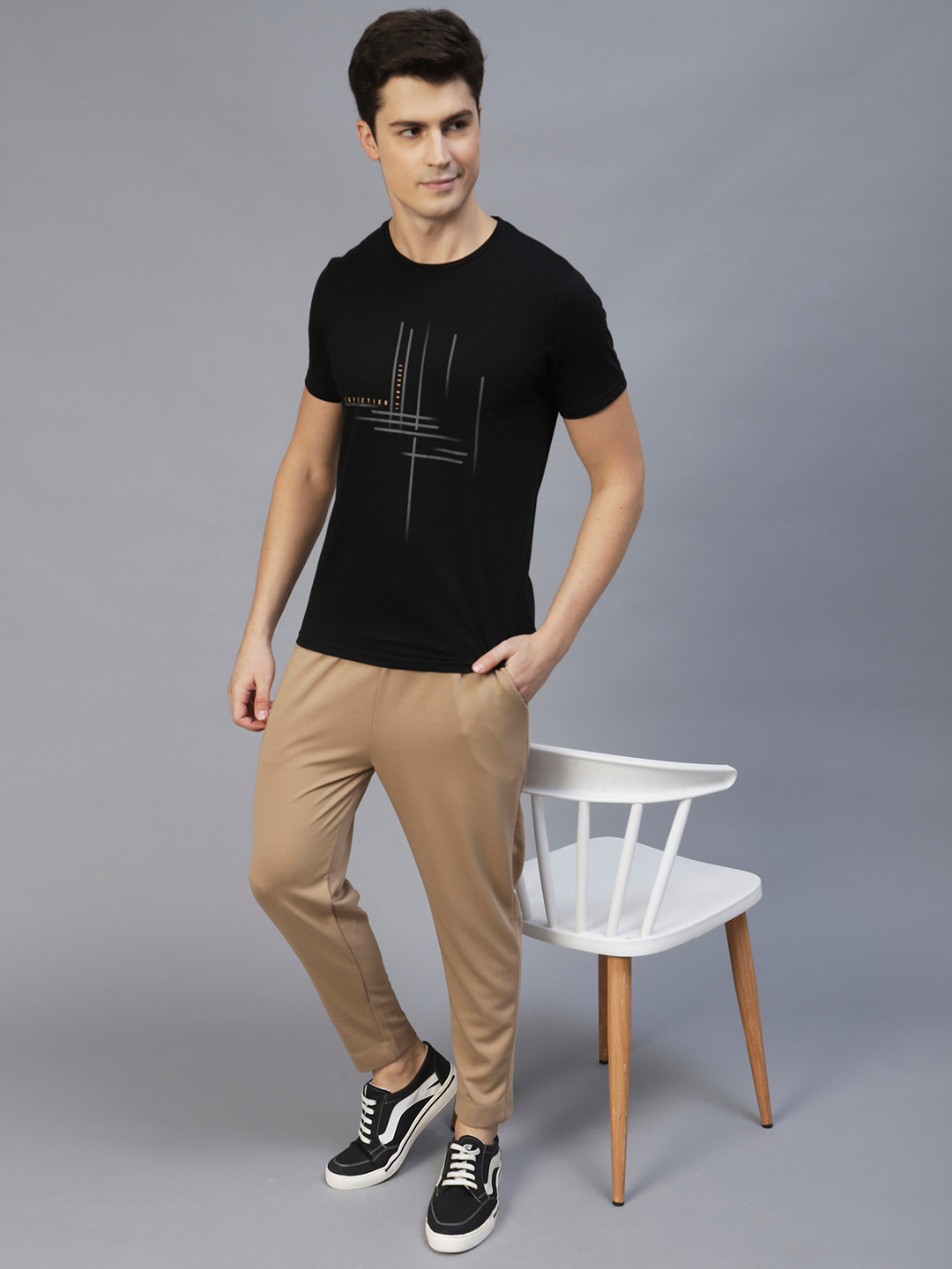 Rigo Men Beige Colourblocked Sports Track Pant