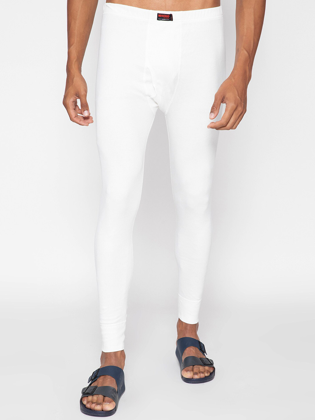 SPORTO Men White Ultima Ultra-Thin Feather-Soft Thermal Bottom