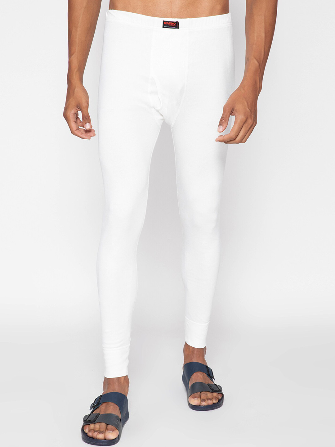 SPORTO Men White Ultima Ultra-Thin Feather-Soft Thermal Bottom