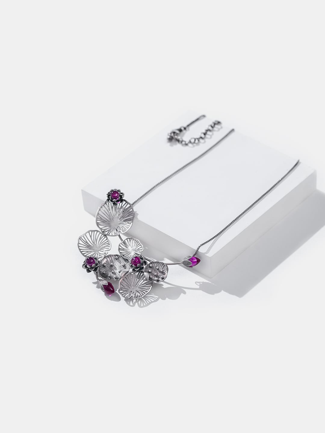 SHAYA Purple Sterling Silver Oxidised Necklace