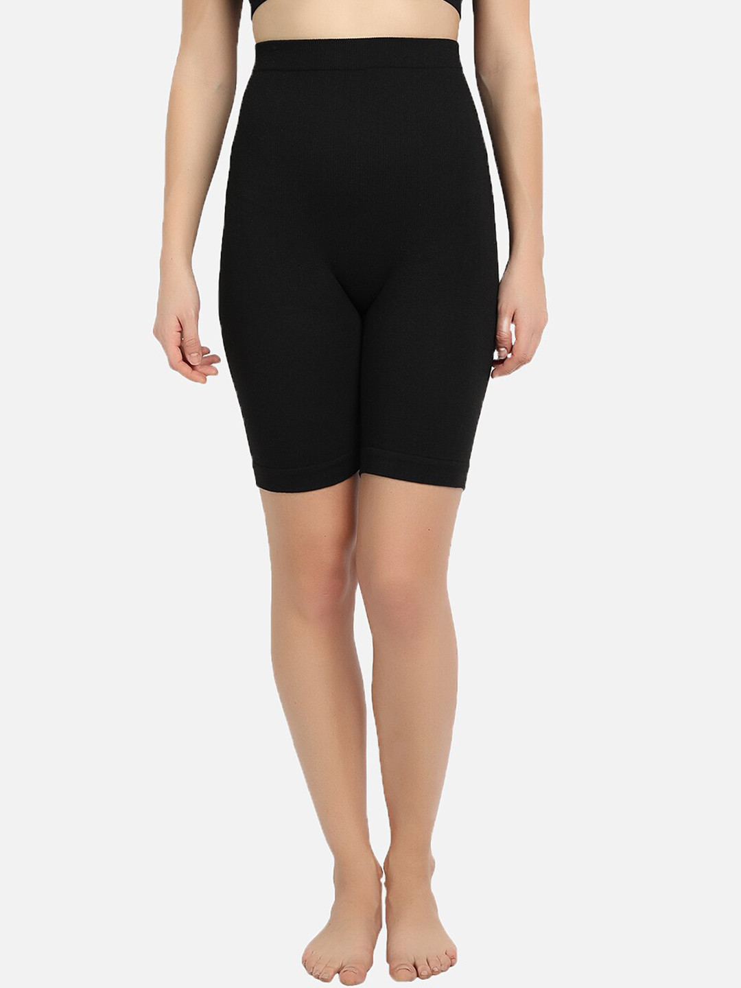 Spiaty Black Solid Tummy & Thigh Shapewear