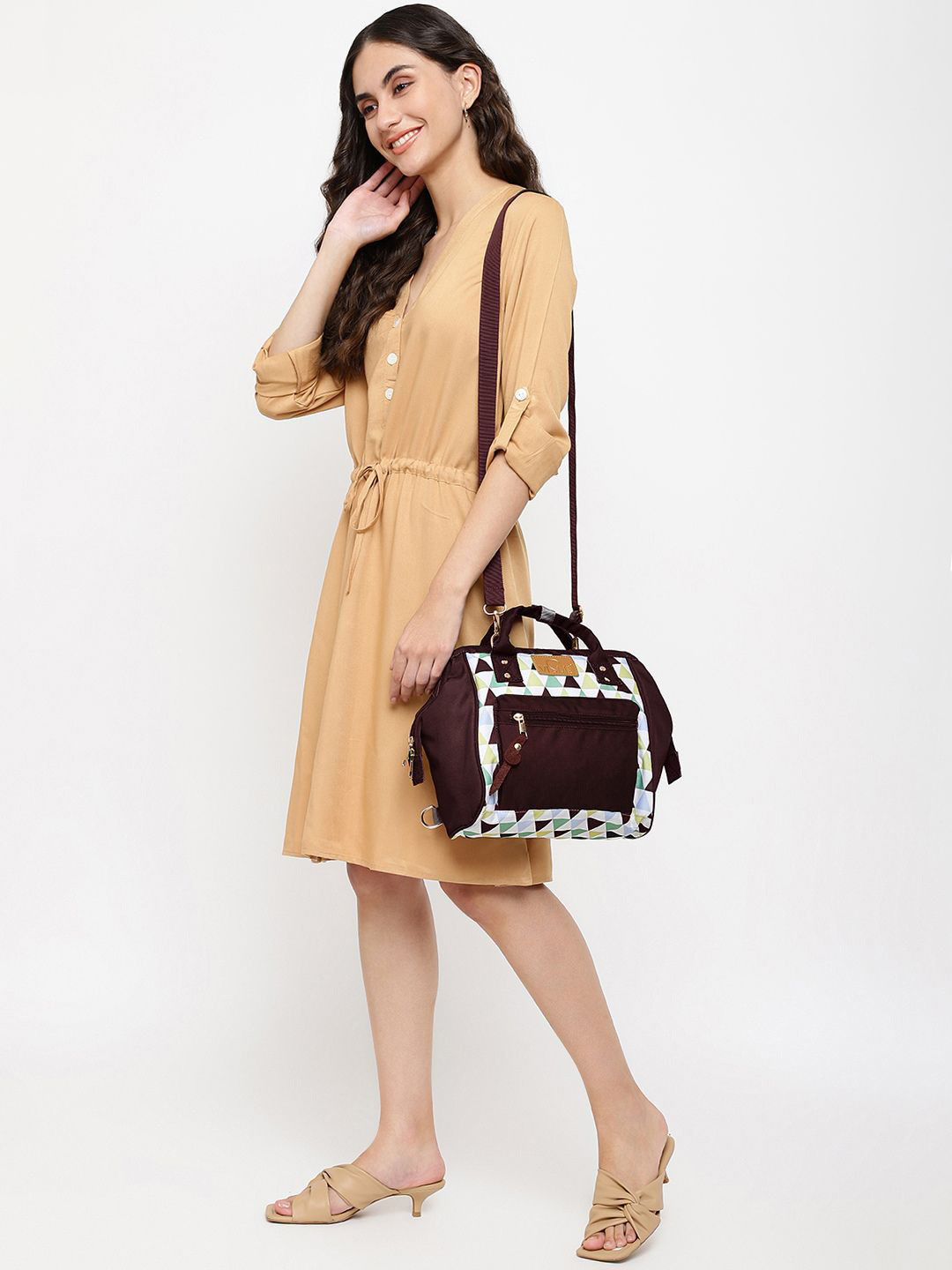 VISMIINTREND Itsy Bitsy Women Travel Diaper Convertible Tote Bag with Detachable Belt