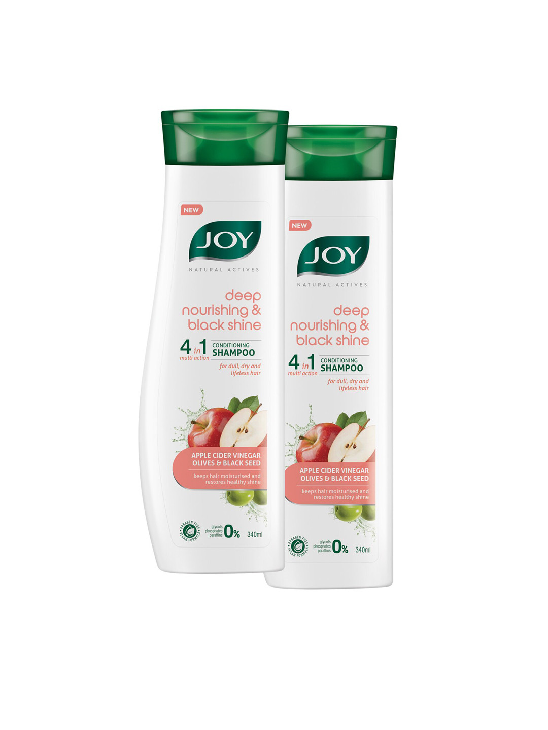 JOY Set of 2 Deep Nourishing & Black Shine Shampoo for Dull & Dry Hair - 340ml Each