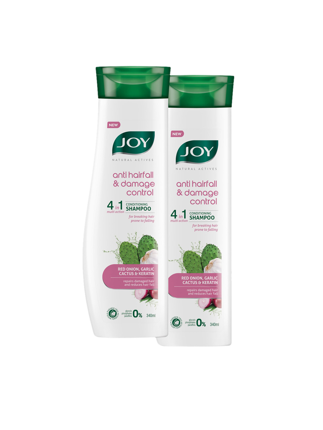 JOY Set of 2 Onion Shampoo for Hair Fall Control & Damage Repair - 340ml Each
