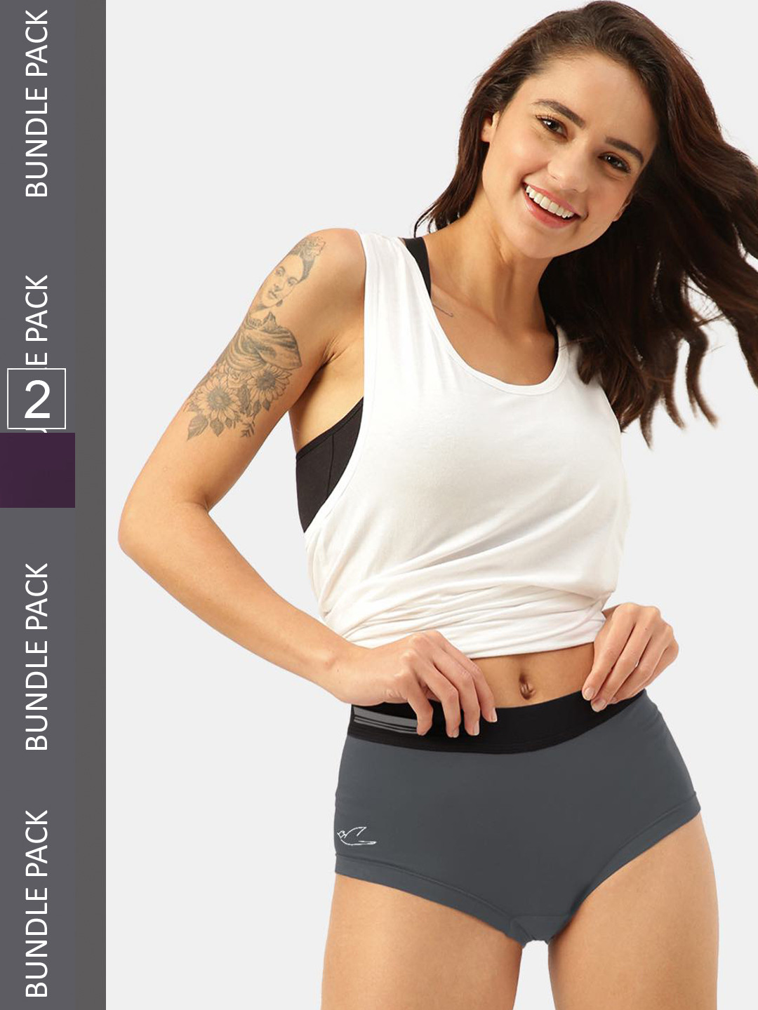 FREECULTR Women Pack of 2 Antibacterial Boxer Briefs