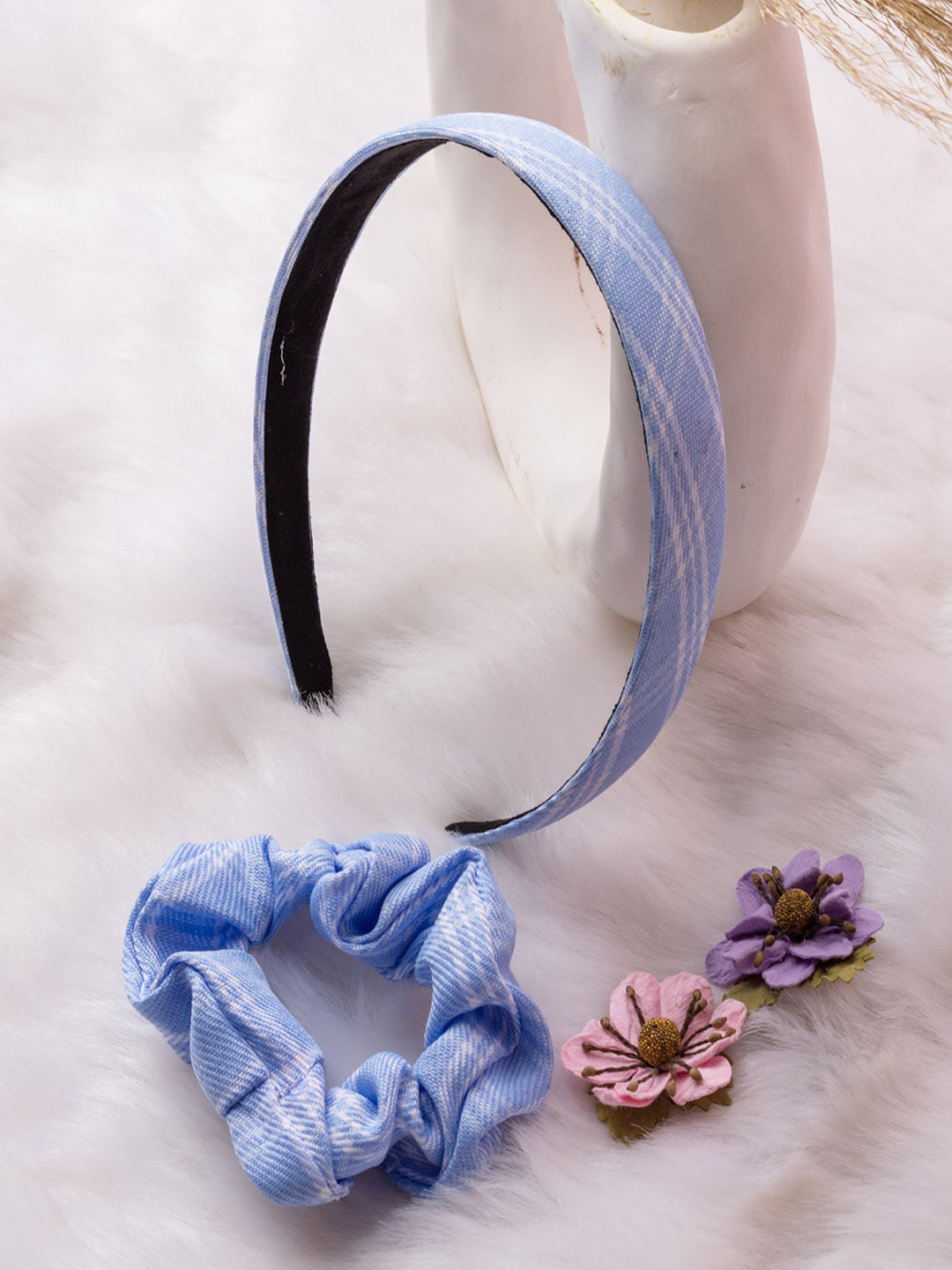 Jewelz Women Blue & White Set of 2 Hair Accessories