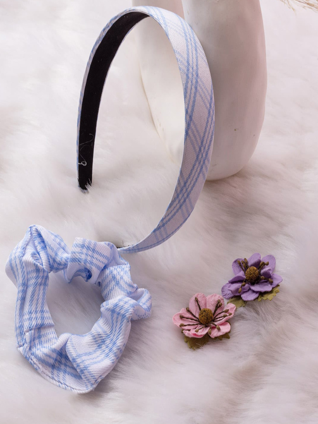 Jewelz Women Blue & White Set of 2 Hair Accessories