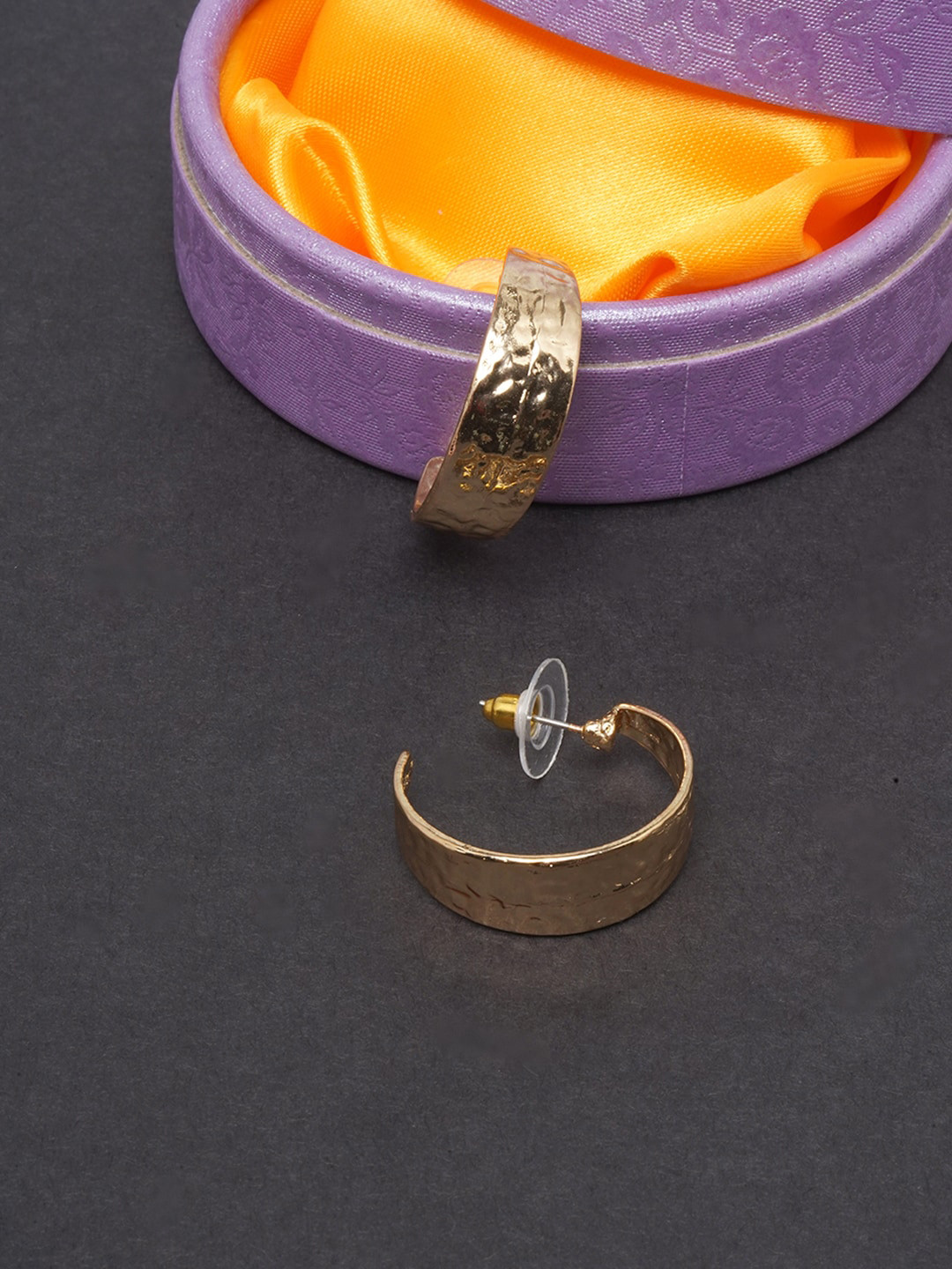 DIVA WALK Gold-Toned Circular Hoop Earrings