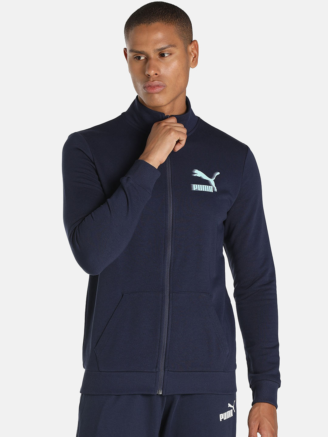 Puma Knitted Multi Logo Men Slim Fit Jacket