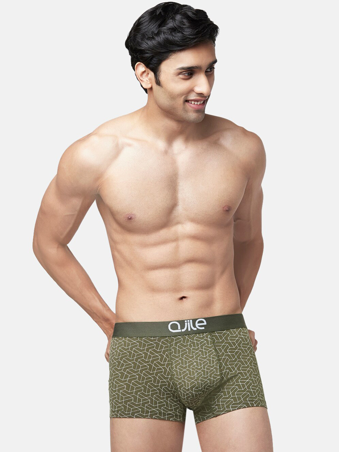Ajile by Pantaloons Men Green Printed Trunk 8905685384181