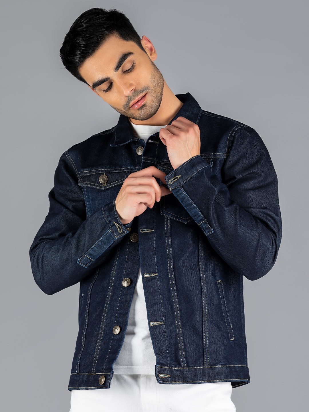 Lightweight long 2024 denim jacket