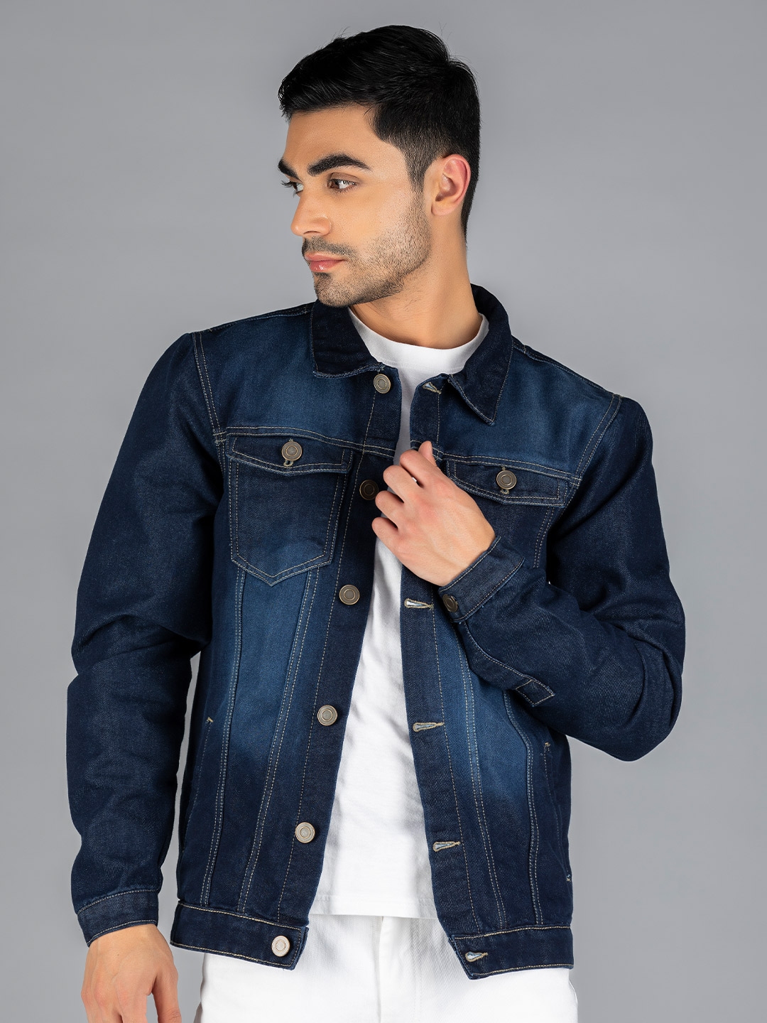 Lightweight black denim best sale jacket