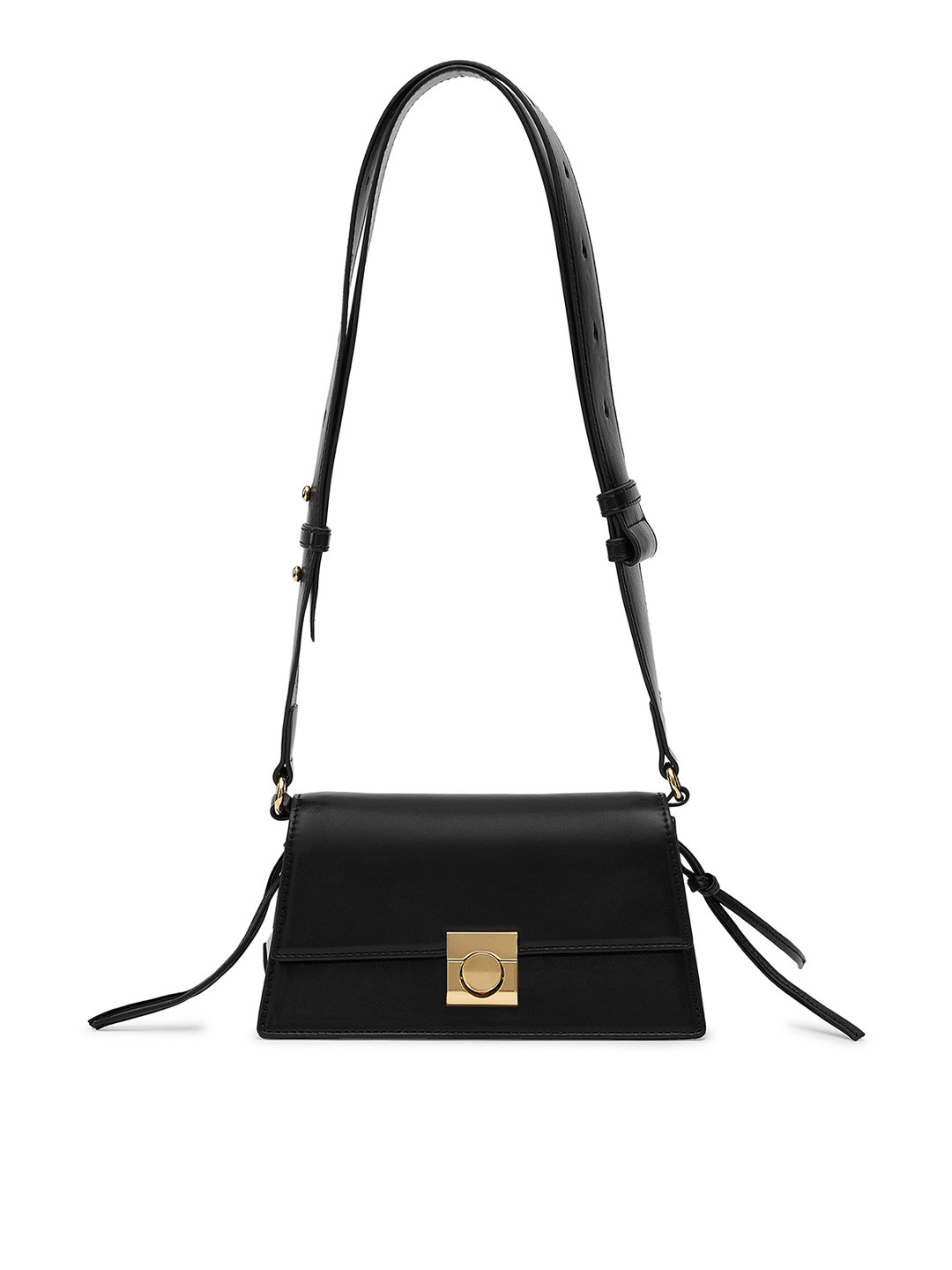 MIRAGGIO Carol Black Crossbody Bag With Adjustable Broad Strap