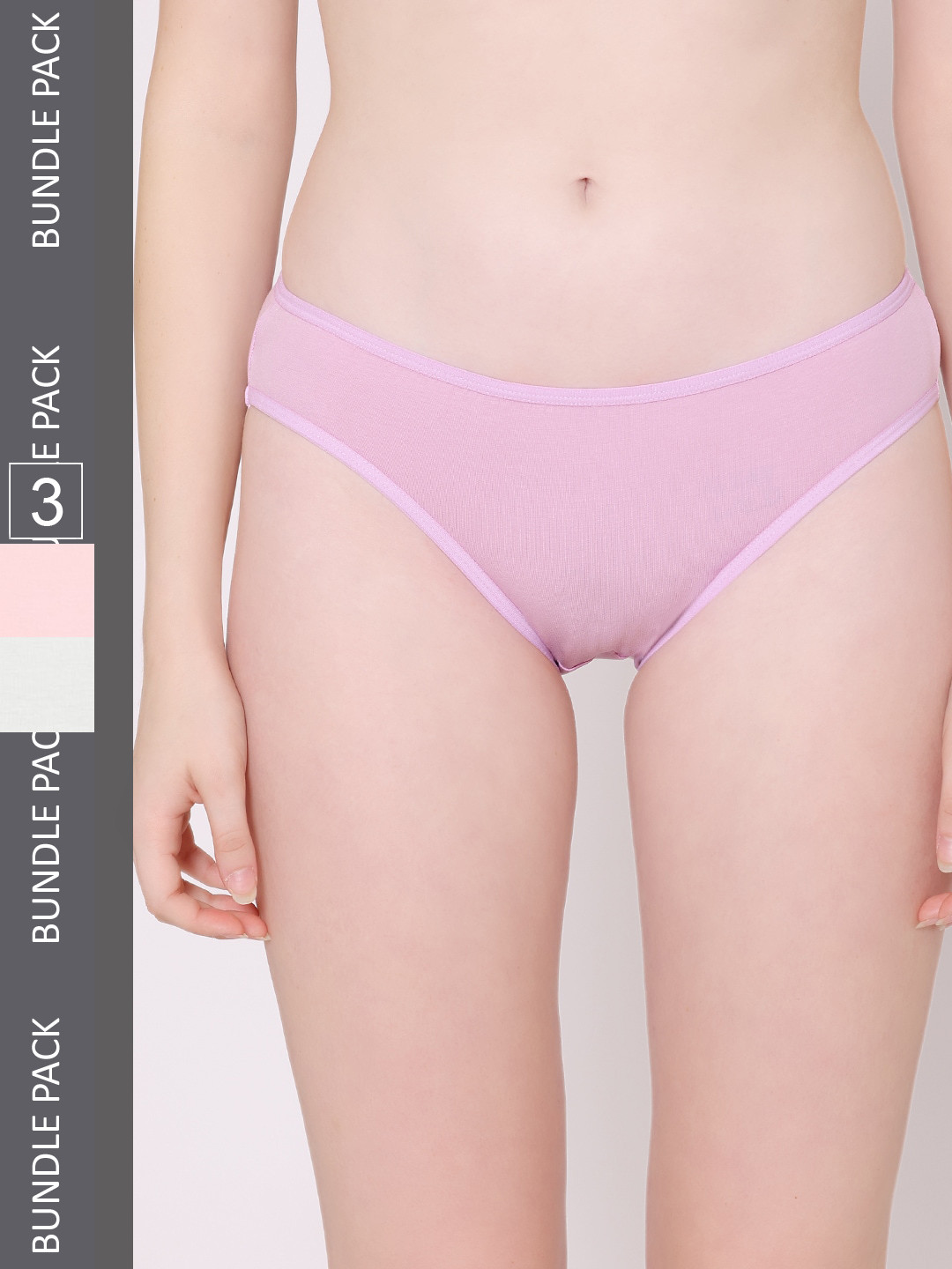 Bodycare Women Pack Of 3 Cotton Bikini Briefs E-1498-3Pcs-S