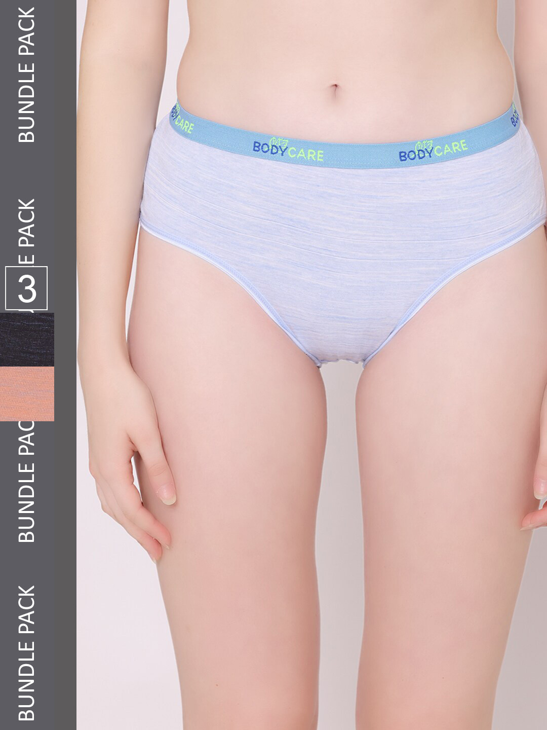 Bodycare Women Pack Of 3 Cotton Hipster Briefs E-93-3Pcs-S