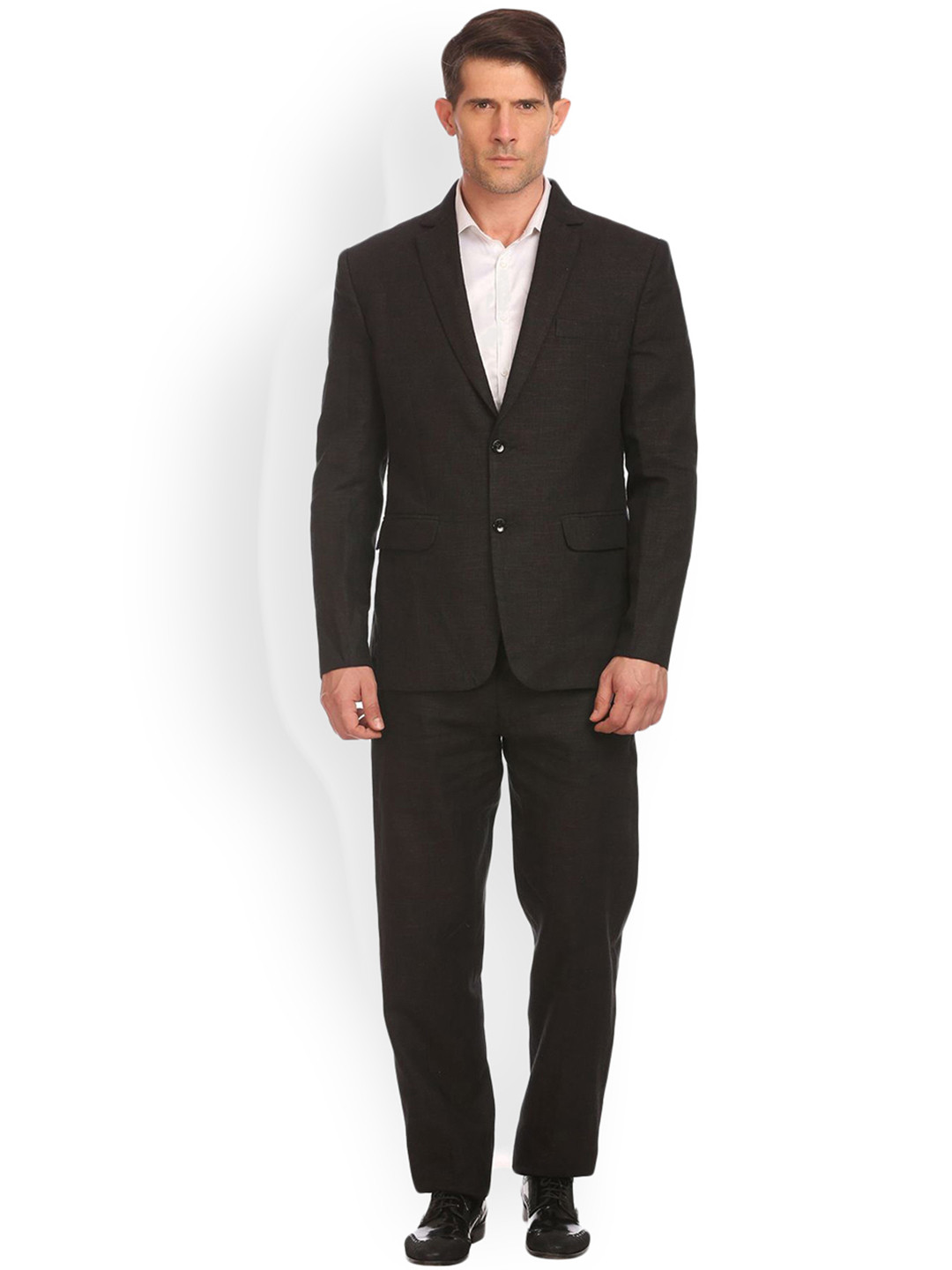Wintage Brown Linen Single-Breasted Formal Suit