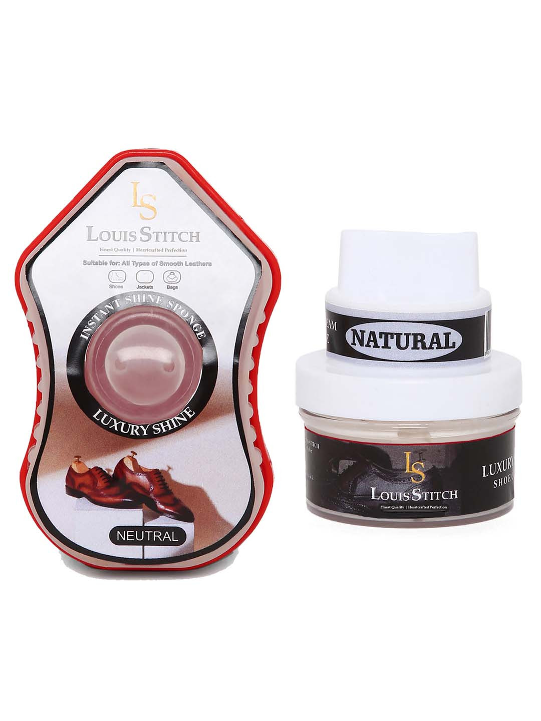 LOUIS STITCH Men 2 Pcs Cream-Coloured Shoe Shiner & Shoe Cream With Applicator