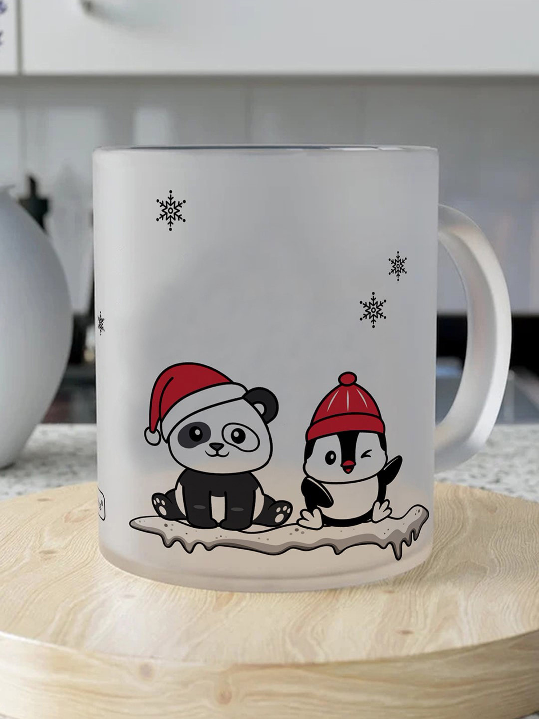 Indigifts White Conversational Glass Microwave Safe Mug-325ml