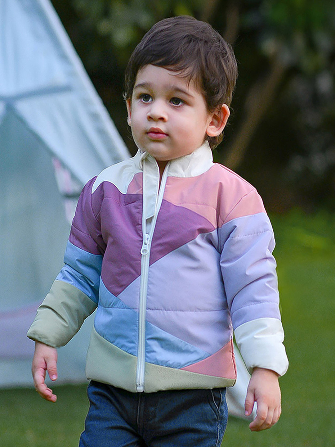 MiArcus Kids Multicoloured Colourblocked Lightweight Bomber Jacket