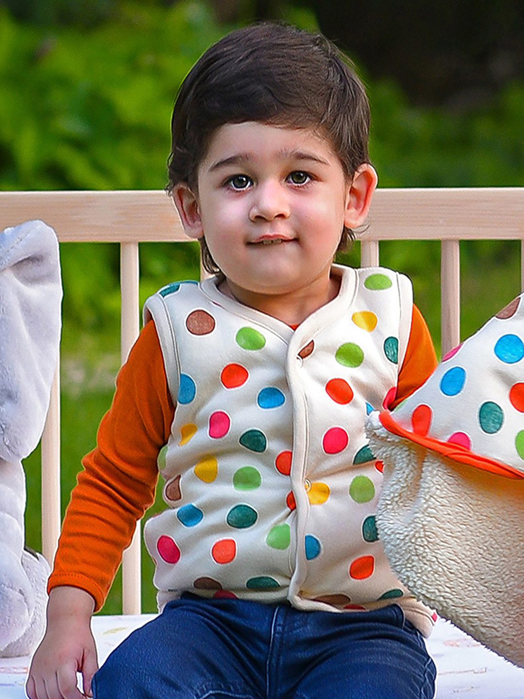 MiArcus Kids Cream-Coloured Reversible Tailored Jacket