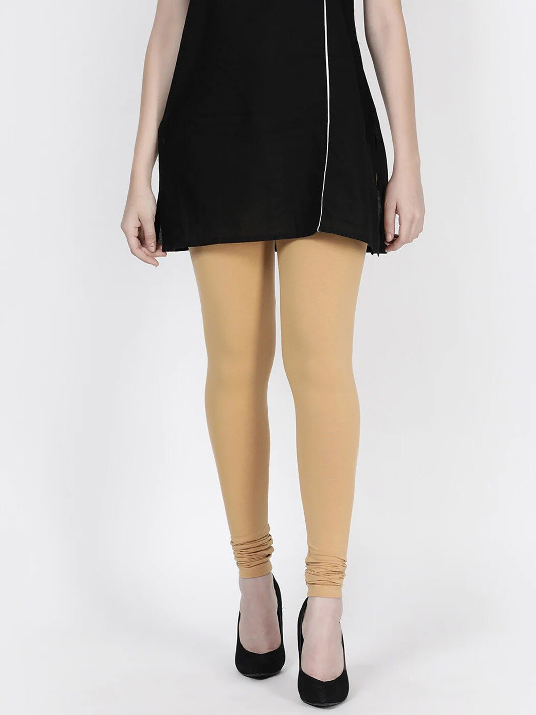 TWIN BIRDS  Beige Churidar-Length Leggings