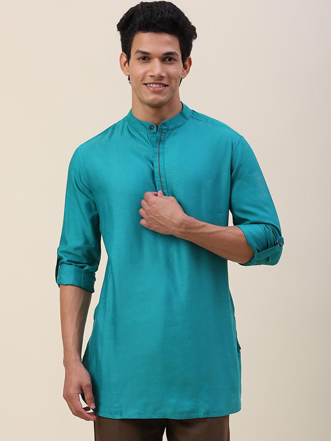 Fabindia Men Teal Kurta