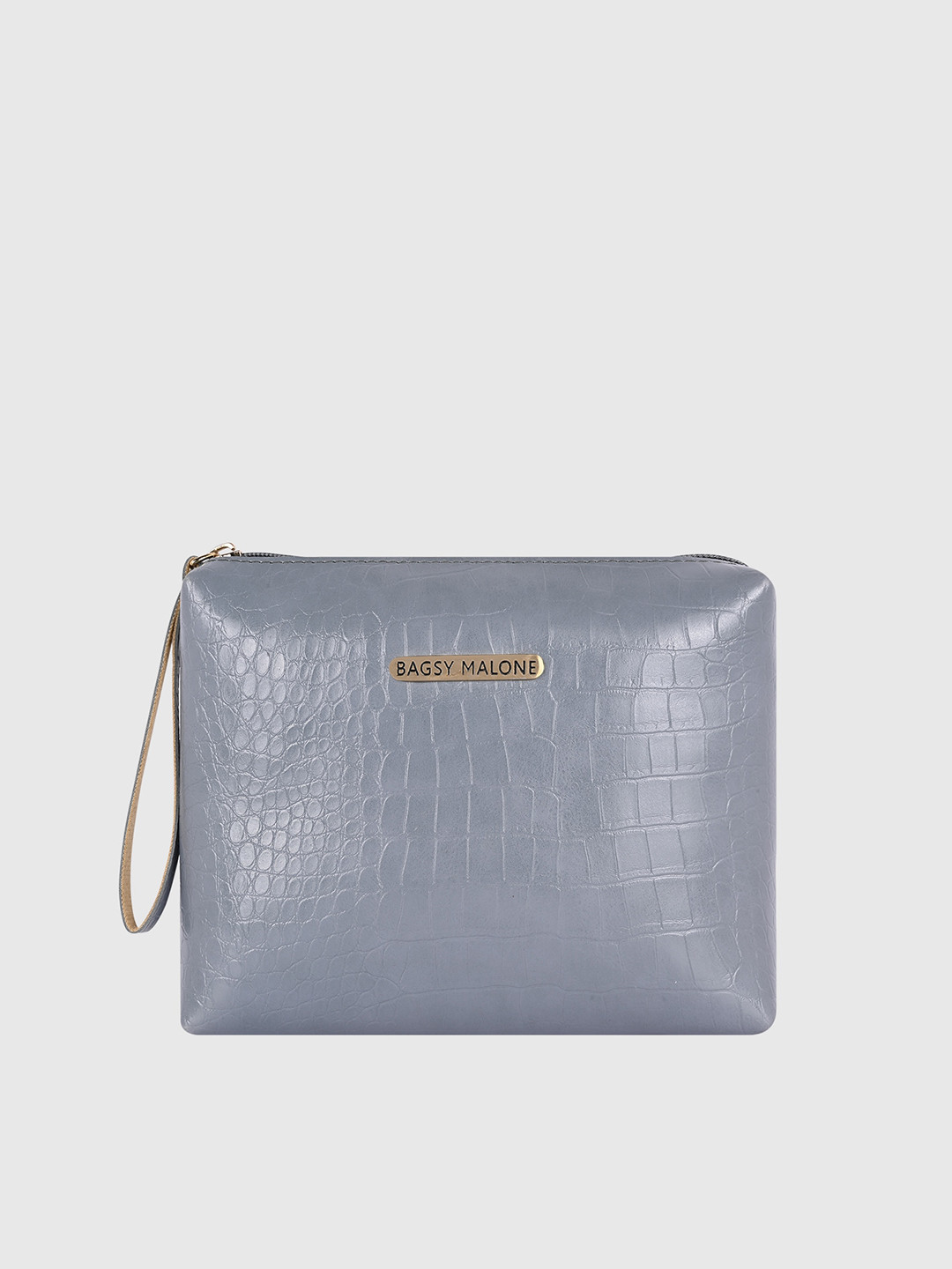 Bagsy Malone Women Grey Textured Vanity Pouch