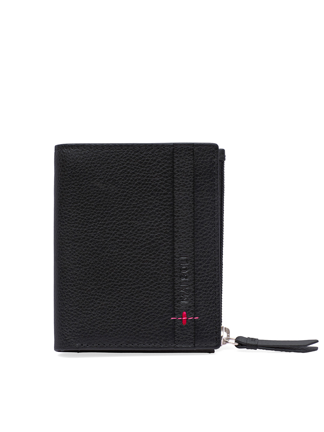 MAI SOLI Men Textured Neo Genuine Leather RFID Protected Two Fold Wallet with Zip Pocket