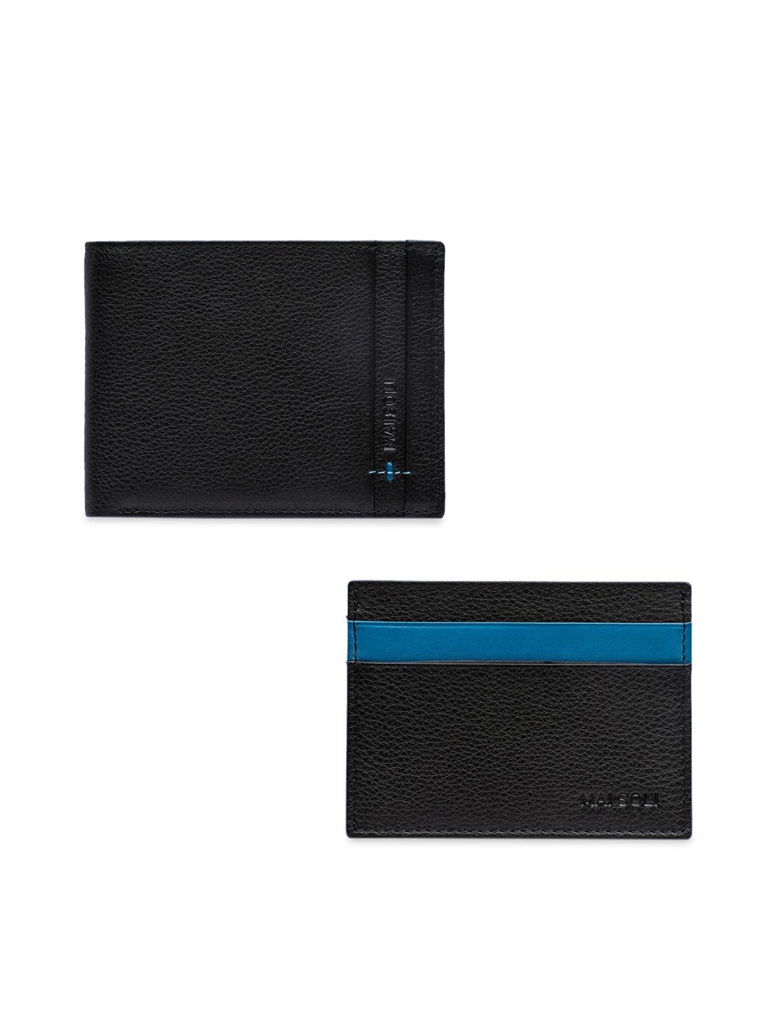 MAI SOLI Men Neo Genuine Leather RFID Protected Two Fold Wallet & Card Holder Gift Set