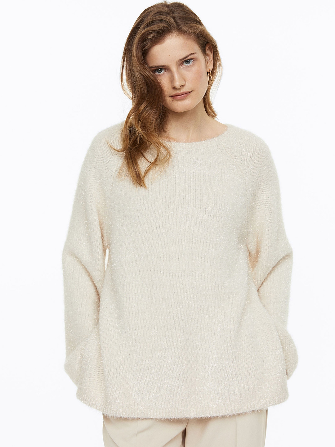Buy H M Women White Oversized Fluffy Jumper Sweaters for Women