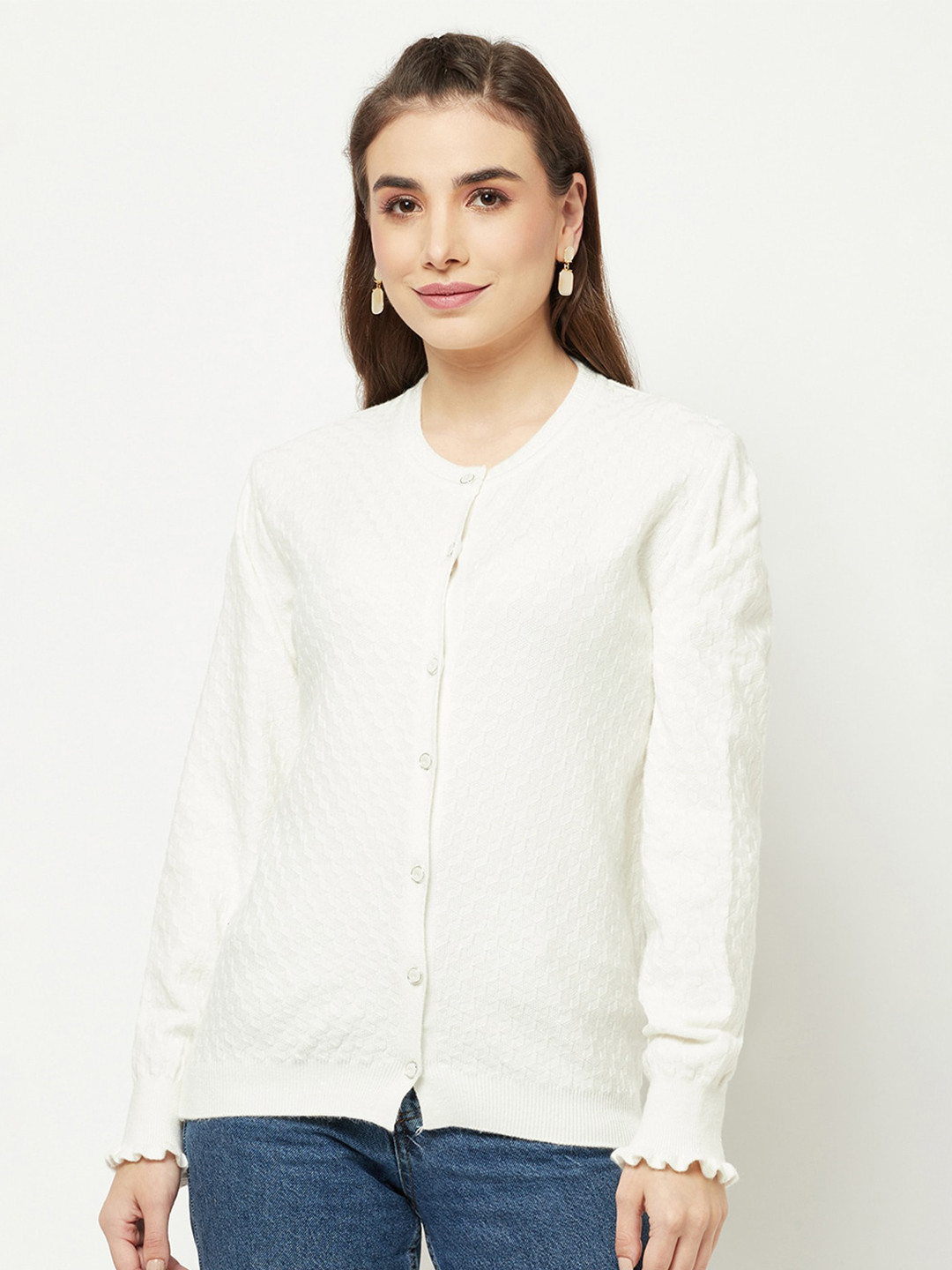 Crimsoune Club Women White Cardigan