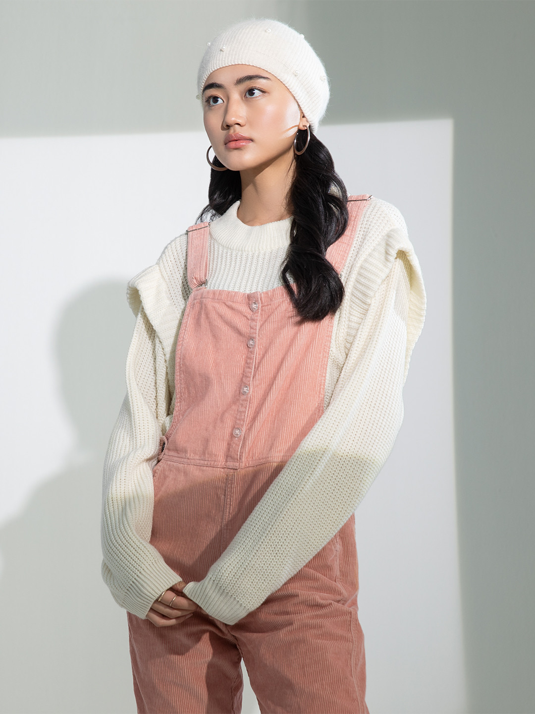 Crimsoune Club Women Cream-Coloured Crop Pullover