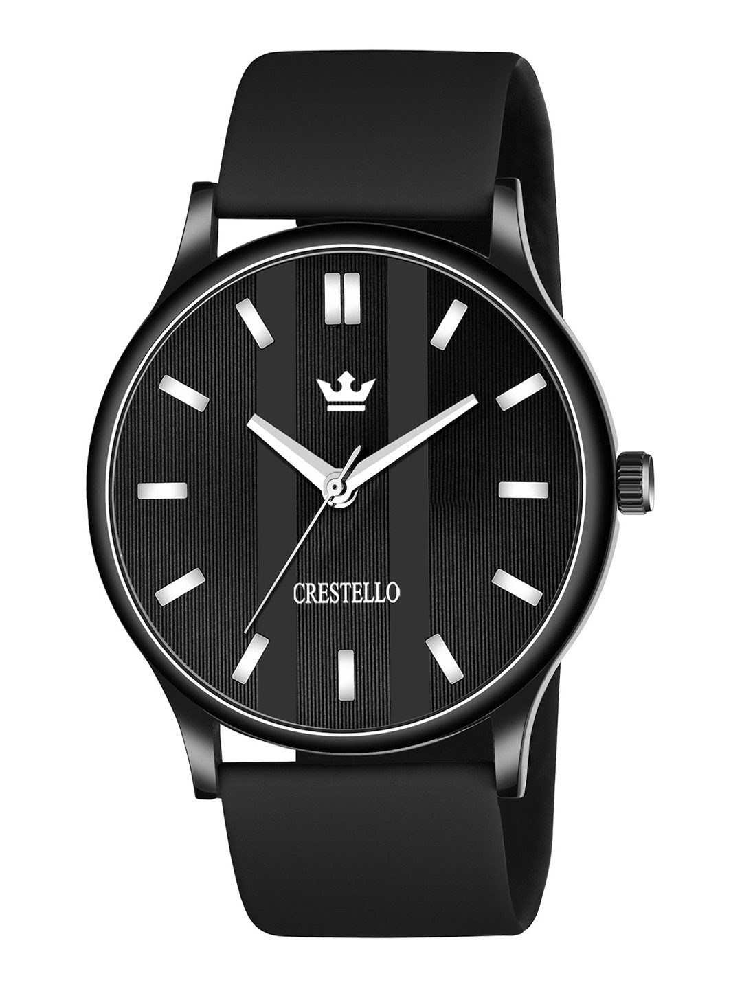 CRESTELLO Men Black Brass Dial & Black Straps Analogue Watch CR-BK014