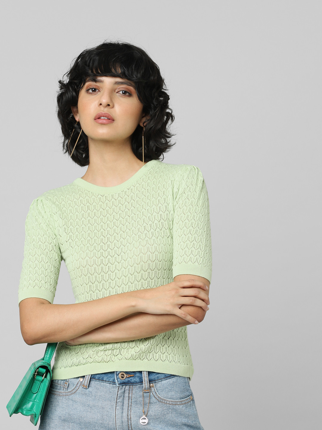 ONLY Sea Green Onlaua Knitted Top