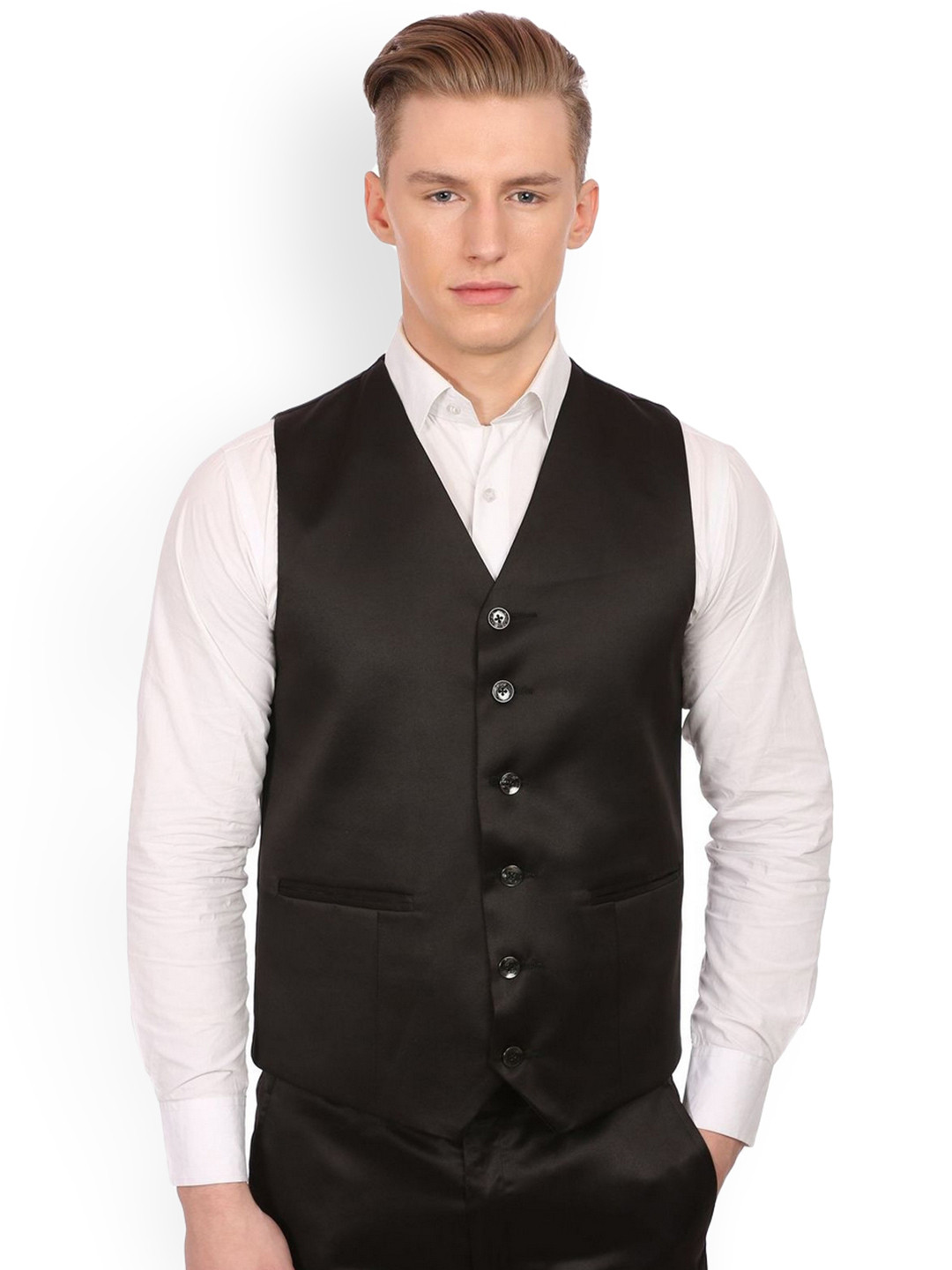 Wintage Men Black Waistcoat
