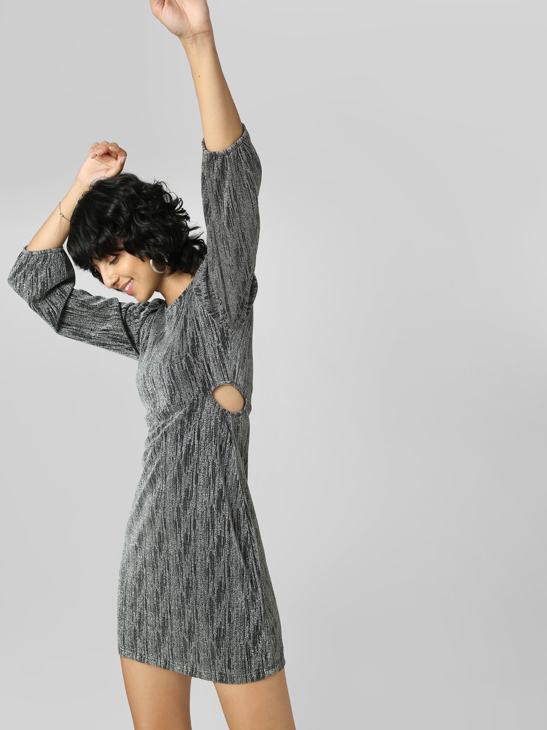 ONLY Self Design Long Sleeves Sheath Dress