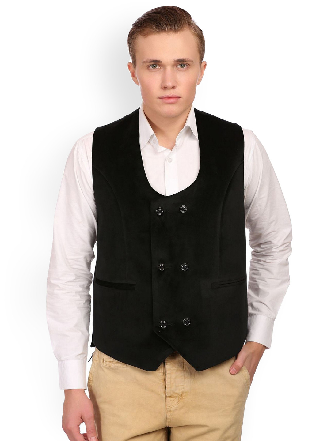 Wintage Men Black Waistcoat