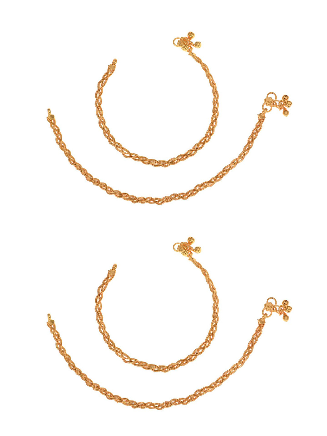 Aanya Centric Set of 2 Gold-Plated Designer Anklet