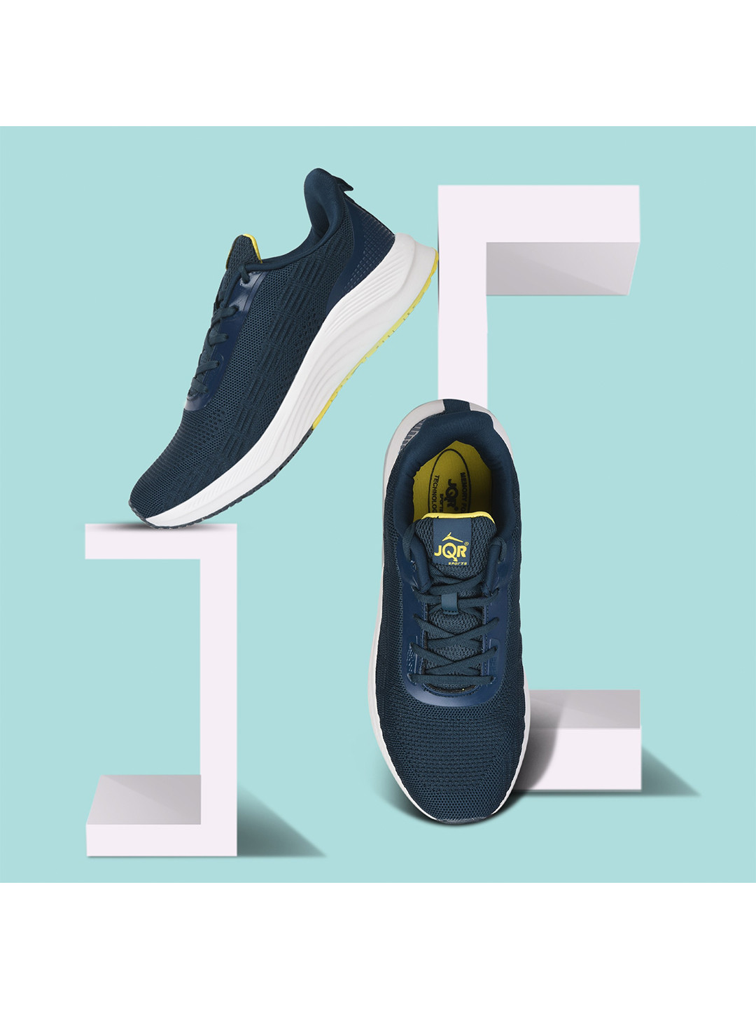 JQR Men 2020 Navy Blue Mesh Running Shoes