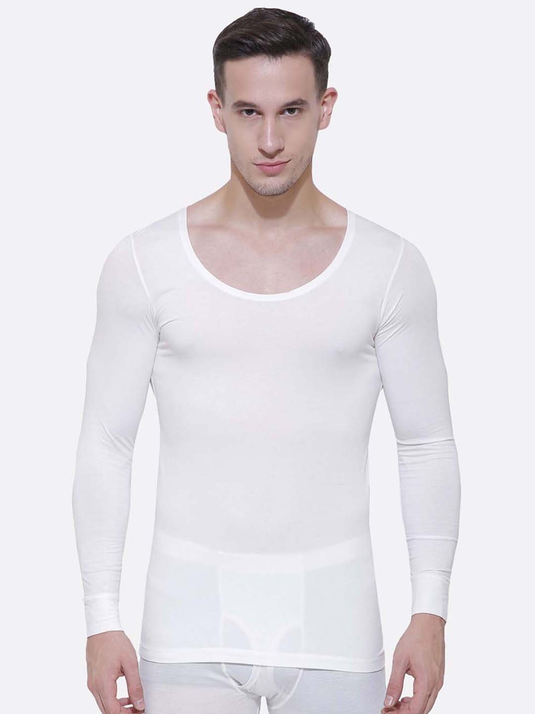 Buy BODYCARE INSIDER Men Off White Cotton Thermal Tshirt - Thermal Tops for  Men 20962422